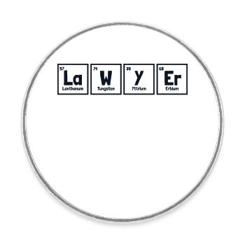 Lawyer Periodic Table Of Elements Legal Counsel - Round  fridge magnet - white - Front