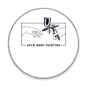 Michelangelo Kreation von Adam Automotive Vehicle - Runder Kühlschrankmagnet - Weiß - Vorne
