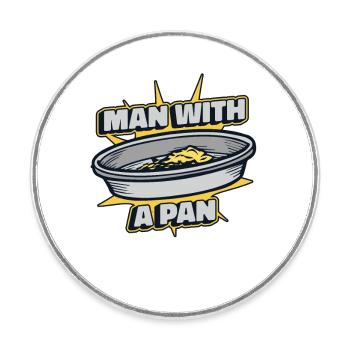 Man With A Pan Prospecting Miner Placer Mining - Round  fridge magnet - white - Front