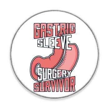 Gastric Sleeve Surgery Survivor Bariatric Gastric - Round  fridge magnet - white - Front