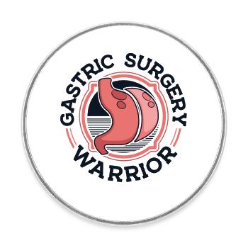 Chirurgie gastrique Warrior Chirurgien gastrique bariatrique - Magnet rond - blanc - Devant