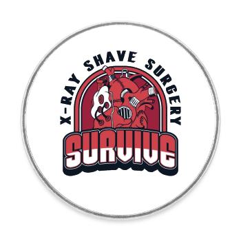 X-Ray Shave Surgery Survive Catheter Open Heart - Round  fridge magnet - white - Front