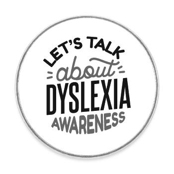 Let's Talk About Dyslexia Awareness Apraxia - Round  fridge magnet - white - Front