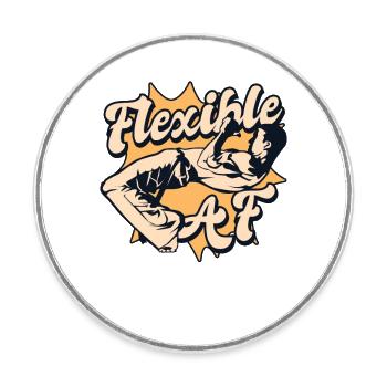 Flexible AF Ginga Capoeirista Tanzprofi - Runder Kühlschrankmagnet - Weiß - Vorne