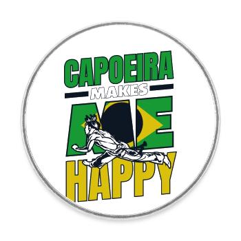 Capoeira macht mich glücklich Capoeirista Ginga Tanz - Runder Kühlschrankmagnet - Weiß - Vorne