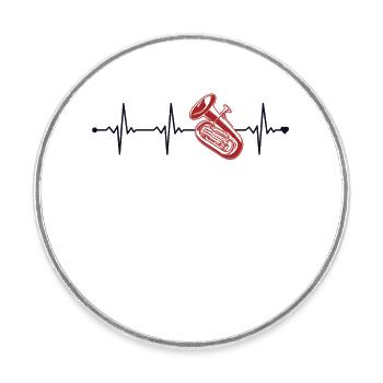 Euphonium Heartbeat Instrument Euphonist Player - Runder Kühlschrankmagnet - Weiß - Vorne
