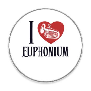 Ich liebe Euphonium Instrument Euphonist - Runder Kühlschrankmagnet - Weiß - Vorne