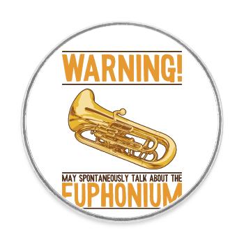 Kann spontan über Euphonium Euphonist sprechen - Runder Kühlschrankmagnet - Weiß - Vorne