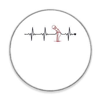 Heartbeat Opera House Tenor Singer Vocalist Opera - Round  fridge magnet - white - Front