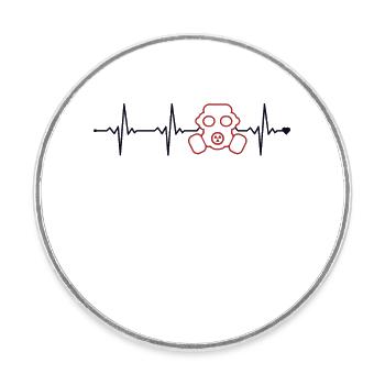 Nuklearingenieur Heartbeat Energy Uran Nuklear - Runder Kühlschrankmagnet - Weiß - Vorne