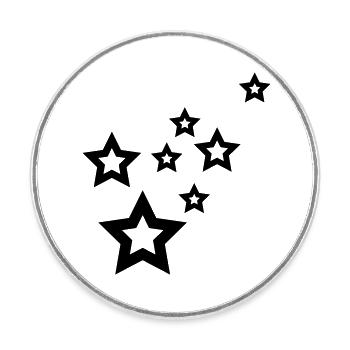 stars - Round  fridge magnet - white - Front
