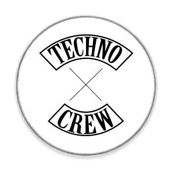TECHNO CREW - Runder Kühlschrankmagnet - Weiß - Vorne
