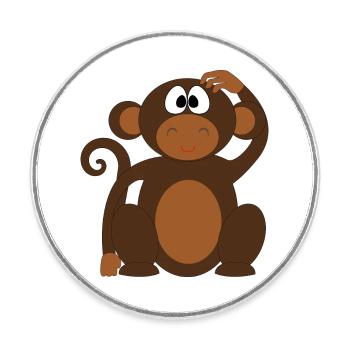 affe schimpanse gorilla pavian orangutan127 - Runder Kühlschrankmagnet - Weiß - Vorne