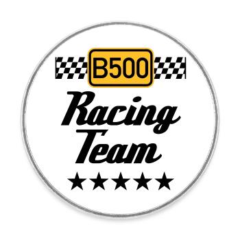 B500 Racing Team - Round  fridge magnet - white - Front