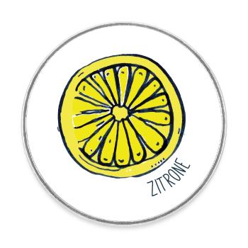 Zitrone Obst Geschenk Frucht lecker Früchtchen - Runder Kühlschrankmagnet - Weiß - Vorne