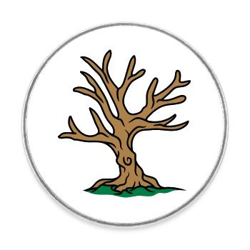 herbst baum winter bonsai baeumchen ohne blaetter - Runder Kühlschrankmagnet - Weiß - Vorne