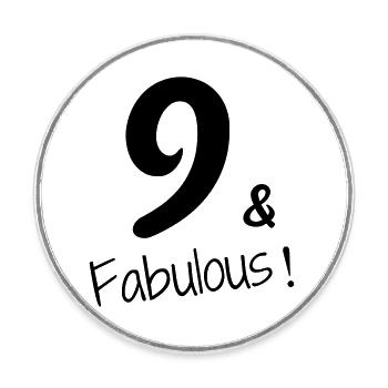 9 / enfant / Sport / anniversaire / neuf - Magnet rond - blanc - Devant