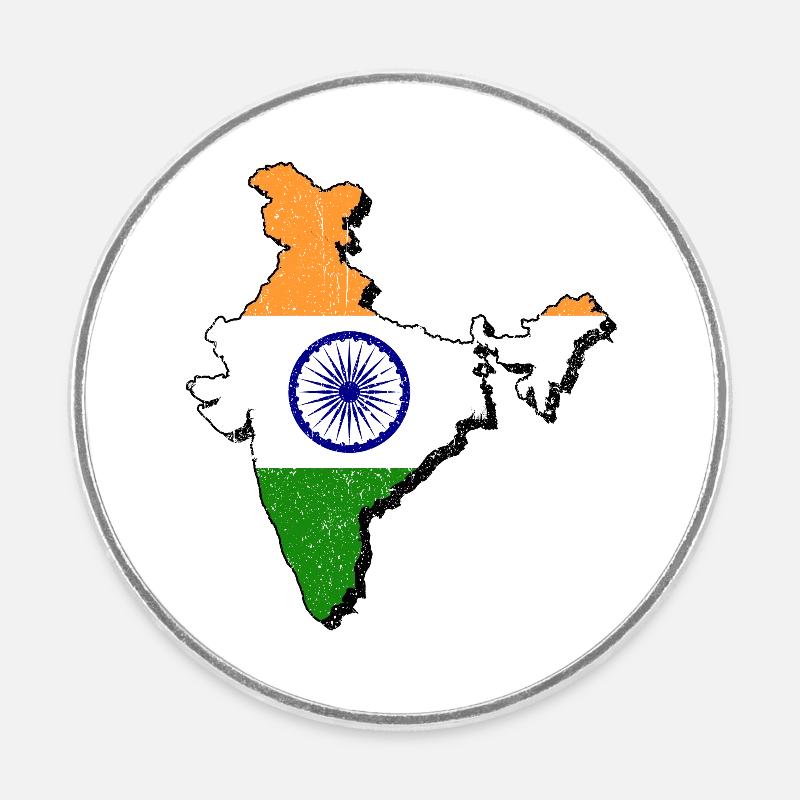 India - Round  fridge magnet - white