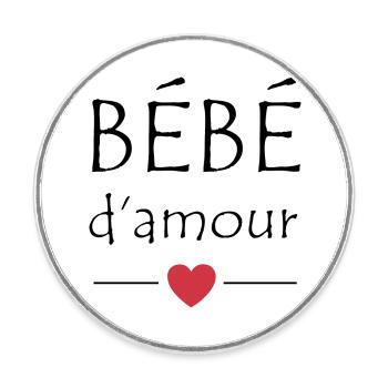Bébé d'amour - Magnet rond - blanc - Devant