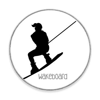Wakeboarder / Wakeboarderin - Round  fridge magnet - white - Front