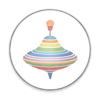 Top - Round  fridge magnet - white - Front