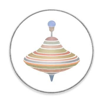 Jupiter - Round  fridge magnet - white - Front
