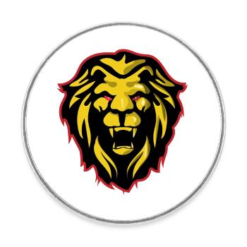 Lion - Runder Kühlschrankmagnet - Weiß - Vorne