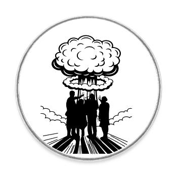 | changeable de couleur Bombe atomique Selfie Explosion nucléaire - Magnet rond - blanc - Devant