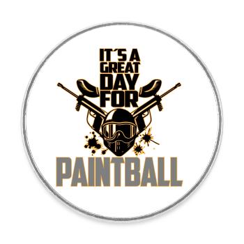 Colors can be changed | Paintball Airsoft Marker - Round  fridge magnet - white - Front
