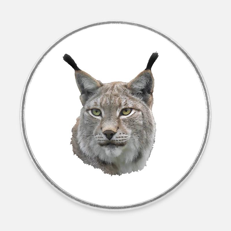 Luchs Good - Runder Kühlschrankmagnet - Weiß