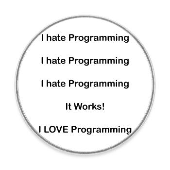 We Love Programing - Runder Kühlschrankmagnet - Weiß - Vorne