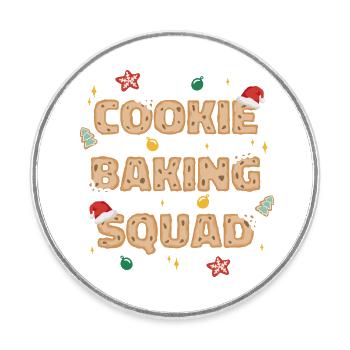 Cookies Back Troupe Baking for Christmas - Round  fridge magnet - white - Front