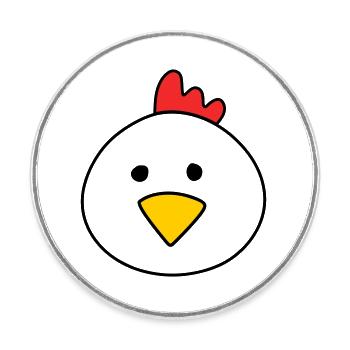 Cute chicken - Runder Kühlschrankmagnet - Weiß - Vorne