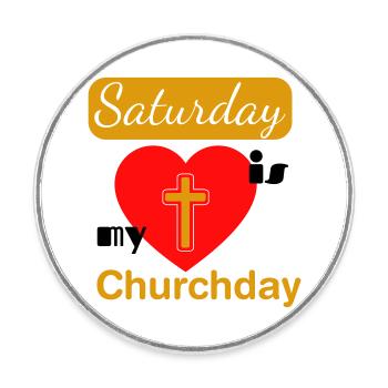 staurday churchday - Runder Kühlschrankmagnet - Weiß - Vorne