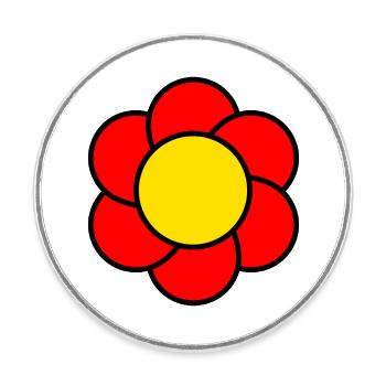Blume Vintage - Runder Kühlschrankmagnet - Weiß - Vorne