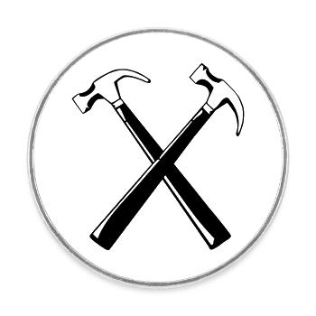 Hammer - Runder Kühlschrankmagnet - Weiß - Vorne