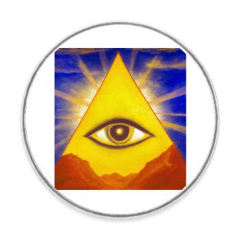 Illuminati - Round  fridge magnet - white - Front