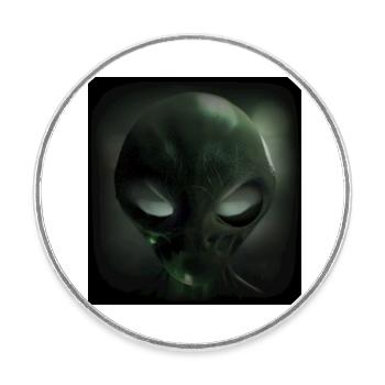 Alien - Round  fridge magnet - white - Front
