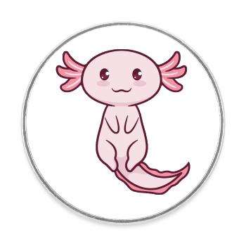 Axolotl Süß - Runder Kühlschrankmagnet - Weiß - Vorne