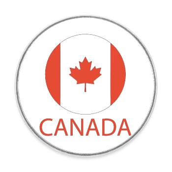 Canada - Magnet rond - blanc - Devant