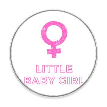 Baby Announcement Pregnancy - Girl - Surprise - Round  fridge magnet - white - Front