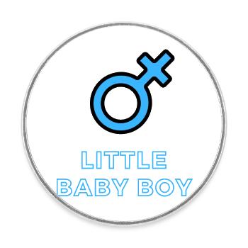 Baby Announcement Pregnancy - Boy - Surprise - Round  fridge magnet - white - Front