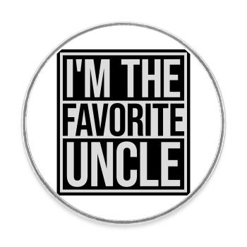 at The Favorite Uncle - Round  fridge magnet - white - Front