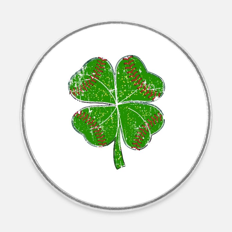 Saint-Patrick, Trèfle, Trèfle en détresse - Magnet rond - blanc