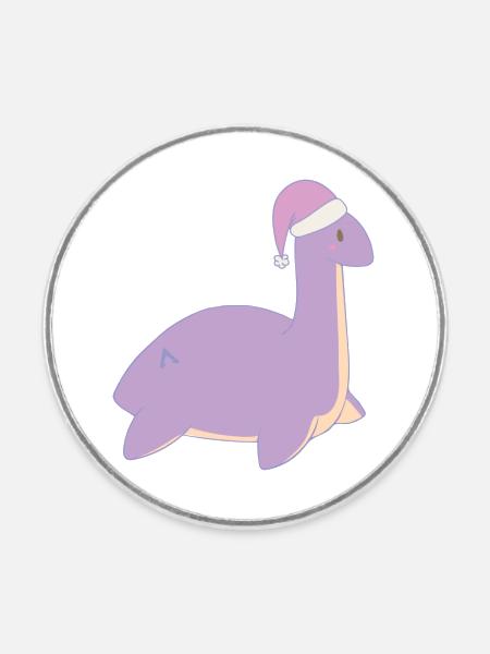 Pastel Dino - Runder Kühlschrankmagnet - Weiß