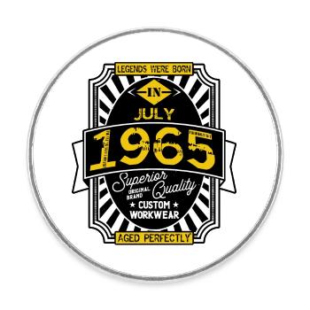 1965 JULI - Runder Kühlschrankmagnet - Weiß - Vorne