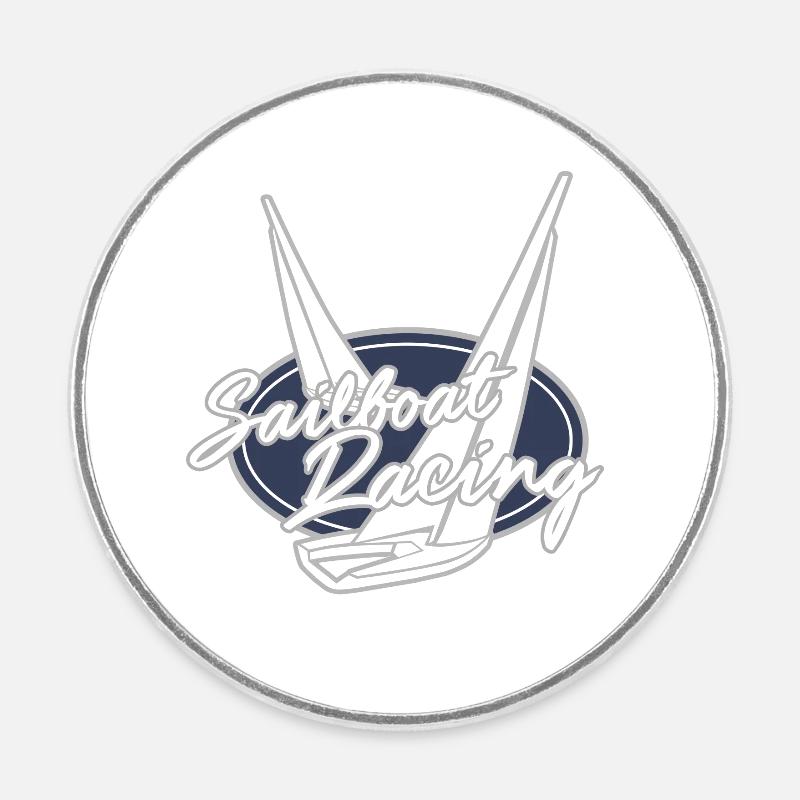 Bateaux de régate - Magnet rond - blanc