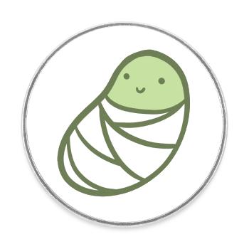 Sweet bean - Round  fridge magnet - white - Front