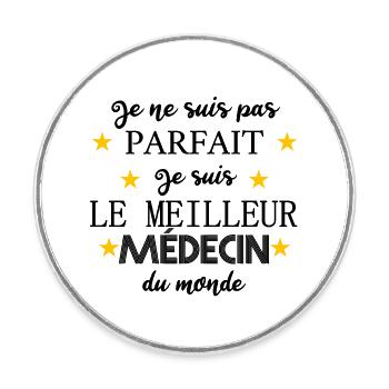 Je suis le meilleur médecin du monde - Magnet rond - blanc - Devant
