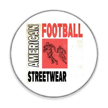 American Football Player Vintage Retro USA Sports - Round  fridge magnet - white - Front
